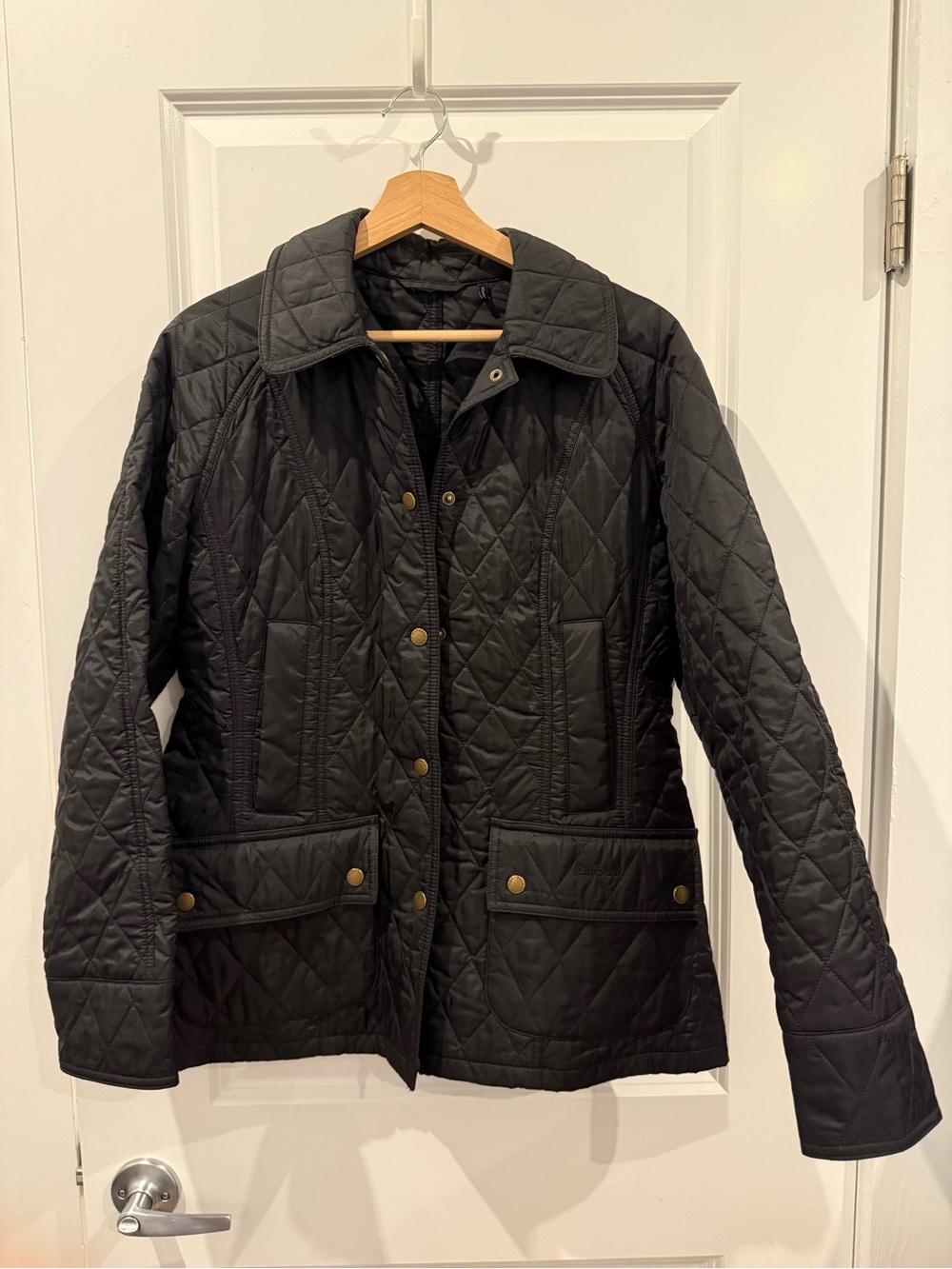 Barbour Summer Beadnell Quilted Jacket Black Sz US6